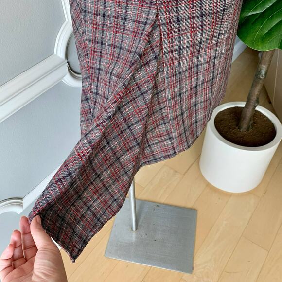 Isabel Marant Diesty Asymmetric Checked Wool Blend Skirt Size 6 - Picture 5 of 12